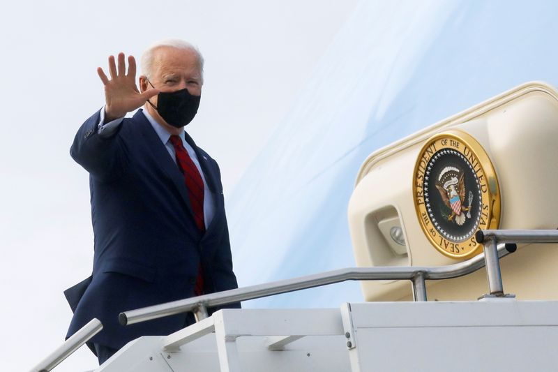 U.S. President Joe Biden departs John Glenn Columbus International Airport