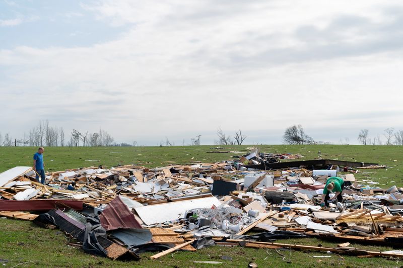 The day after a string of tornadoes caused several fatalities
