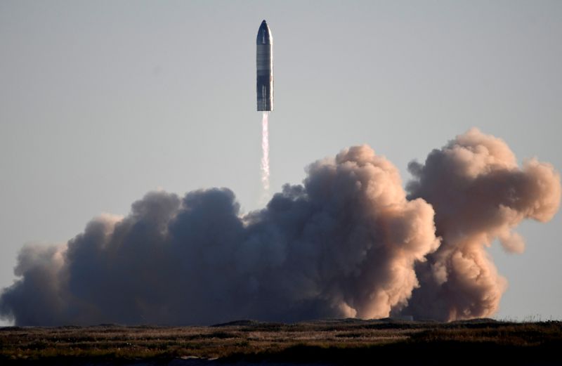 FILE PHOTO: SpaceX launches its first super heavy-lift Starship SN8