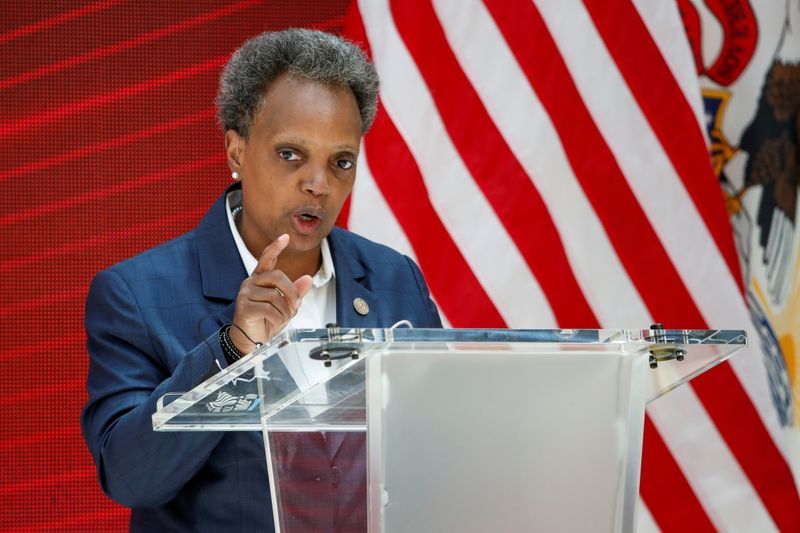 FILE PHOTO: Chicago’s Mayor Lori Lightfoot attends a science initiative