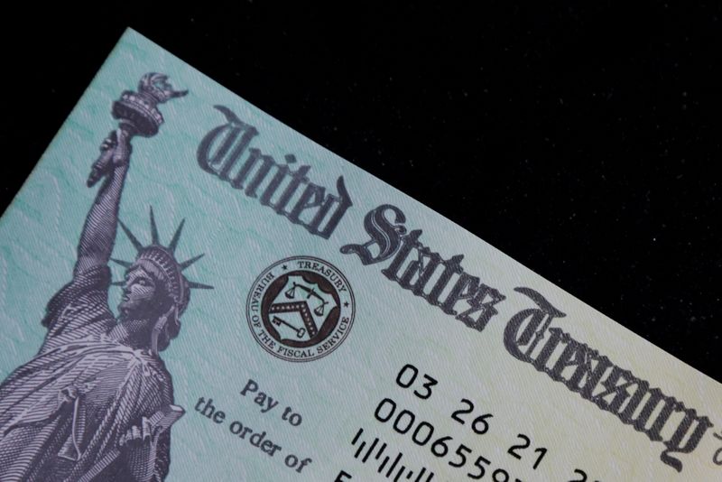 A family’s stimulus check from the U.S. Treasury for the