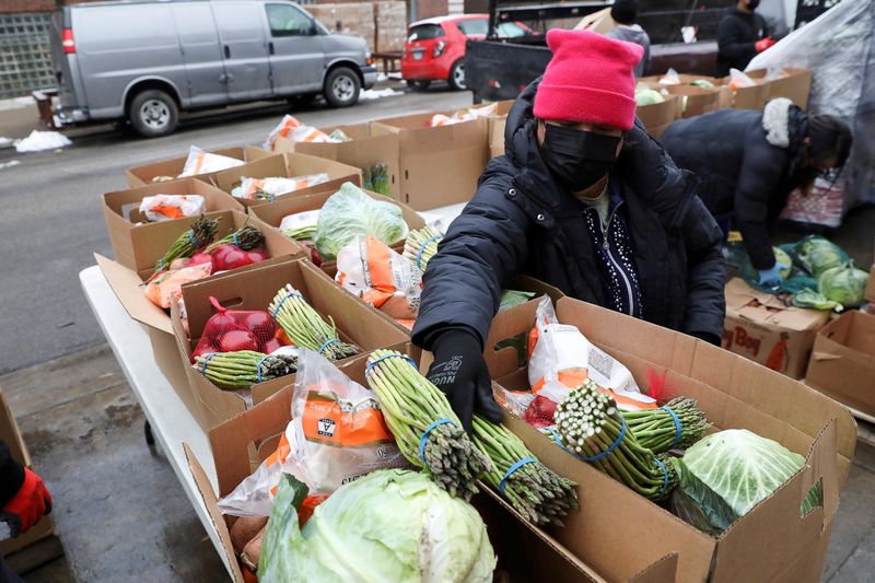 FILE PHOTO: Food is distributed at the nonprofit New Life