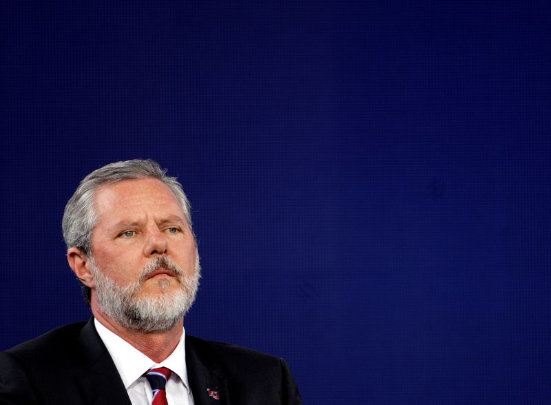 Liberty University President Jerry Falwell Jr., attends commencement in Lynchburg,