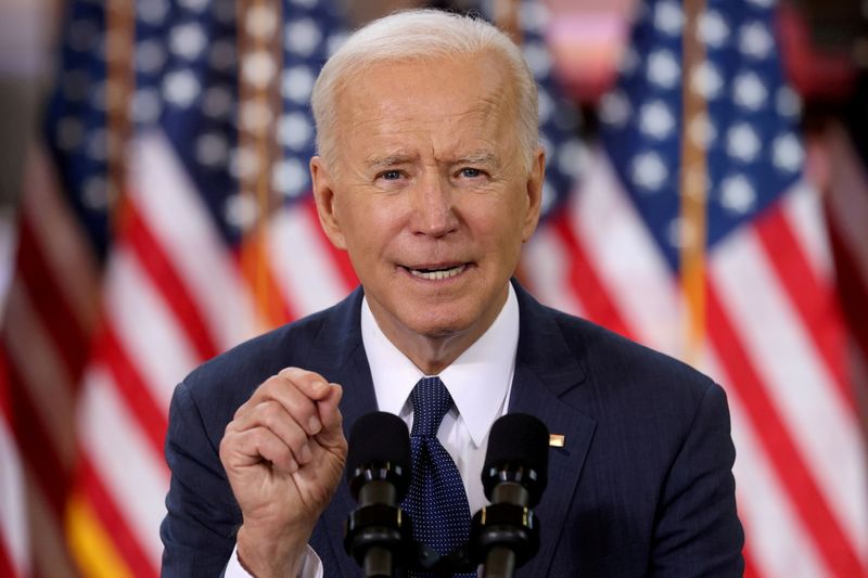 FILE PHOTO: U.S. President Biden holds infrastructure event at Carpenters