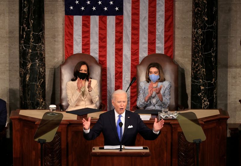 FILE PHOTO: U.S. President Joe Biden’s first address to a
