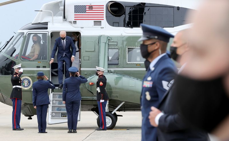 U.S. President Joe Biden and First Lady Jill Biden depart