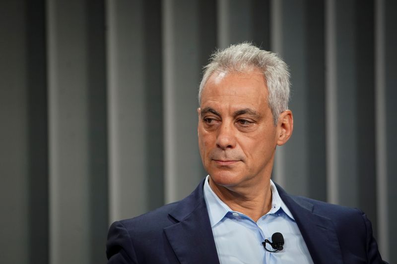 Rahm Emanuel, former mayor of Chicago, speaks during the Wall