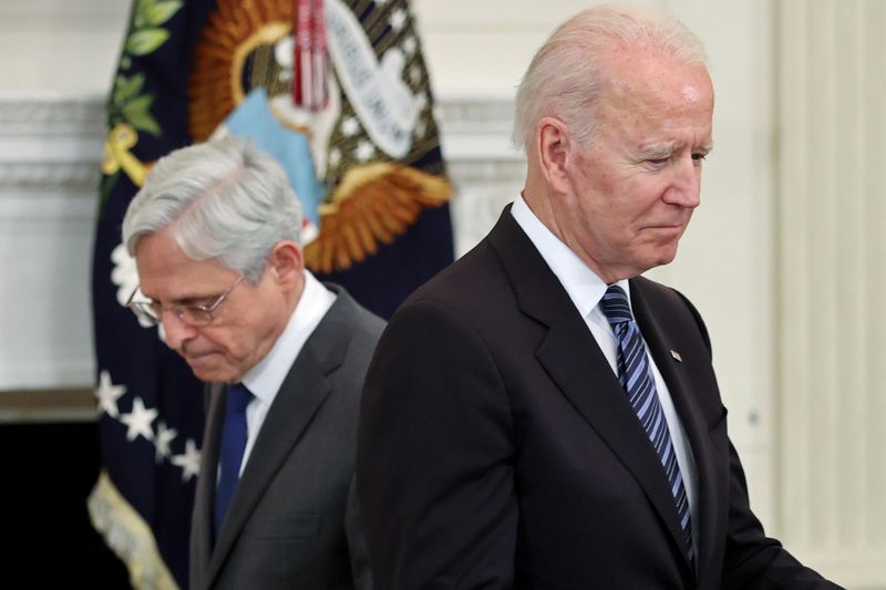 FILE PHOTO: U.S. President Joe Biden delivers remarks on steps