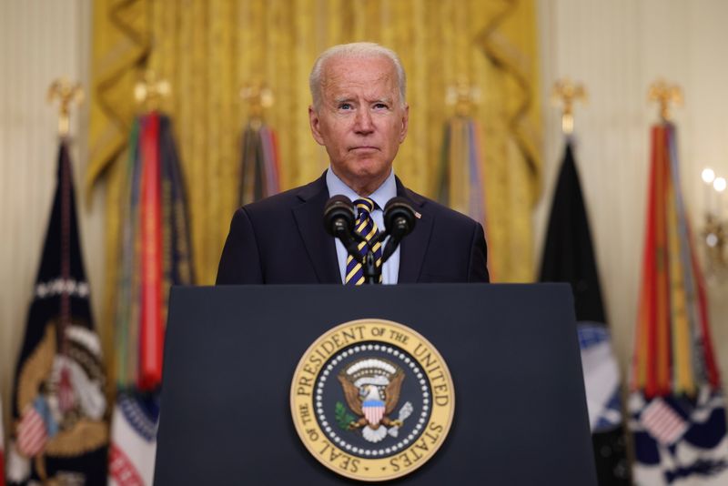 U.S. President Biden speaks about U.S. withdrawal from Afghanistan at