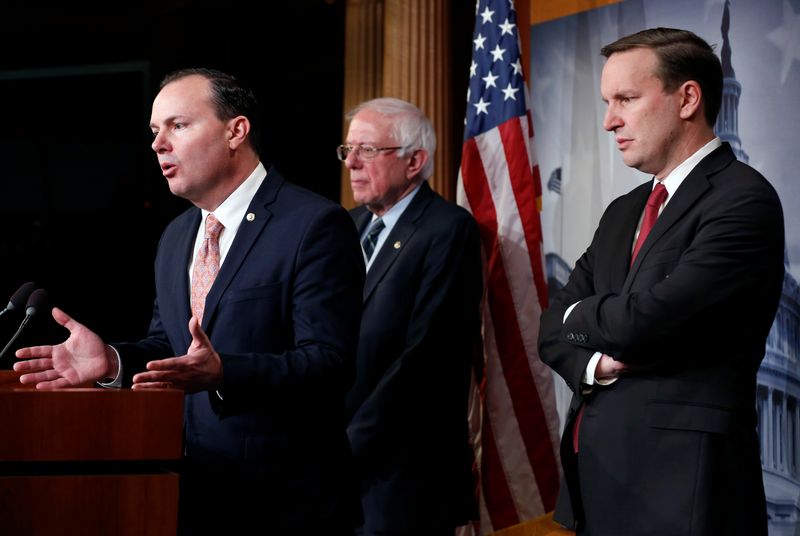 Senators Mike Lee (R-UT), Bernie Sanders (I-VT) and Chris Murphy