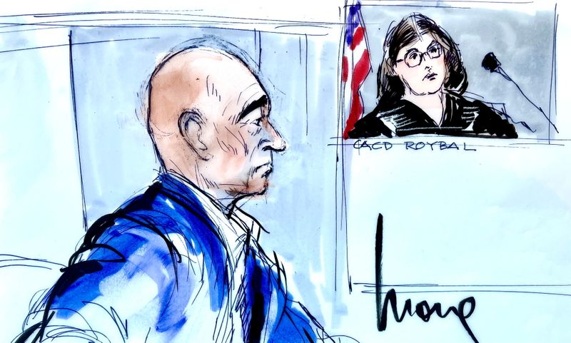 Thomas Barrack is seen in a court sketch