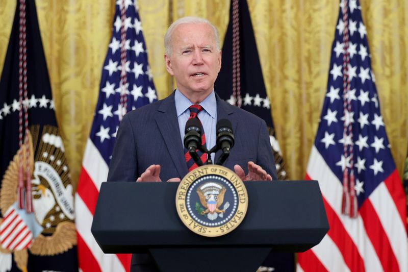 U.S. President Biden delivers remarks at the White House in