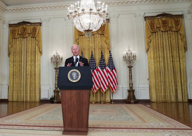 U.S. President Joe Biden speaks about Afghanistan at the White