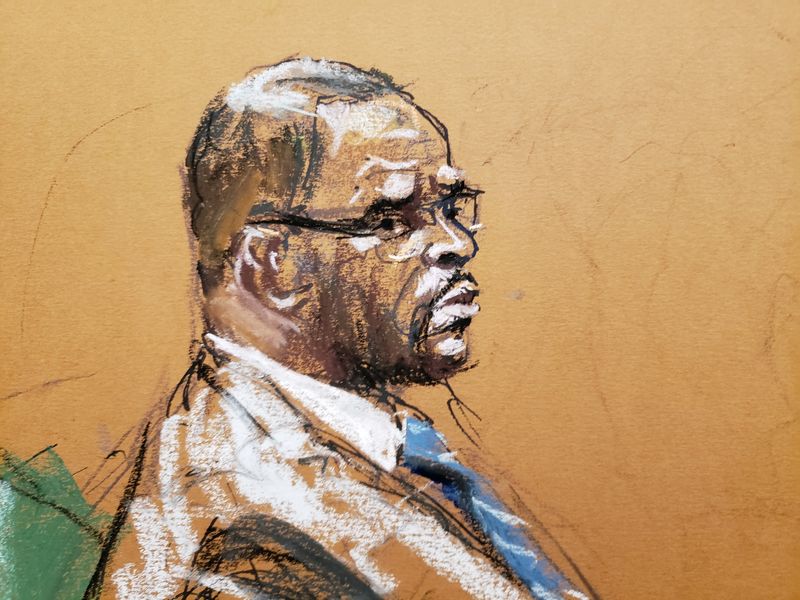 R Kelly attends Brooklyn’s Federal District Court during the start