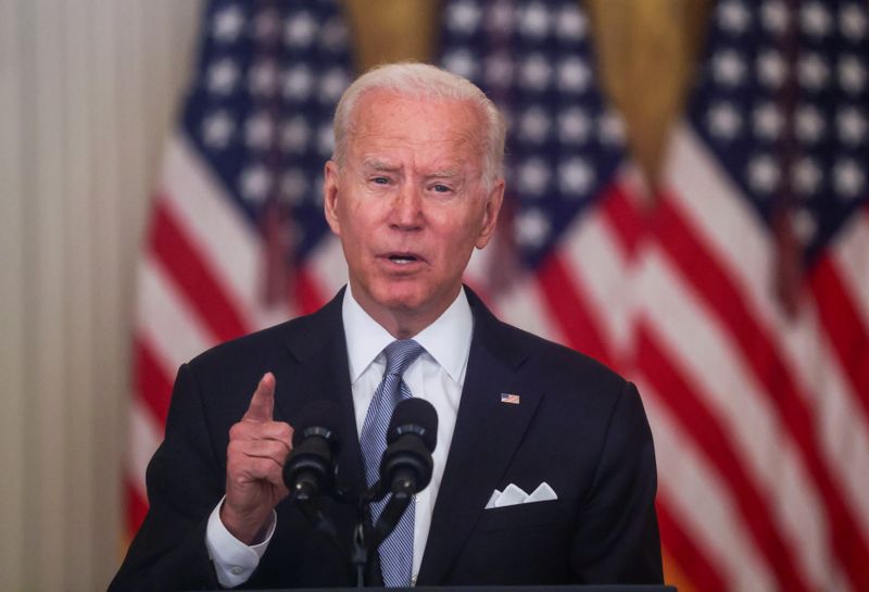 FILE PHOTO: U.S. President Joe Biden speaks about Afghanistan at