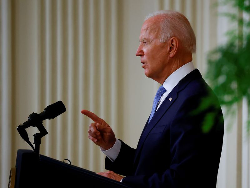 U.S. President Biden speaks about Afghanistan at the White House