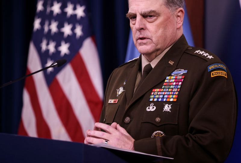 U.S. defense chiefs Austin and Milley discuss military mission in