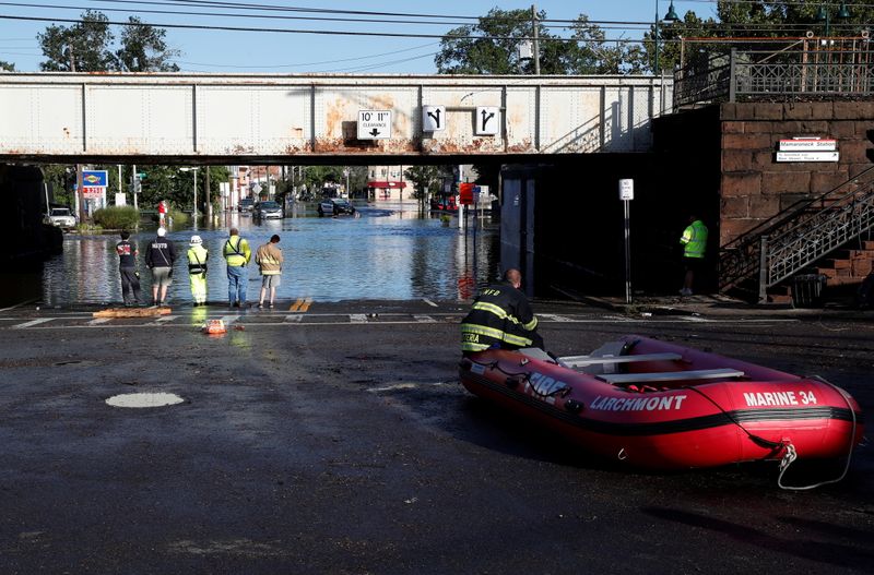 First responders following flooding from remnants of Tropical Storm Ida