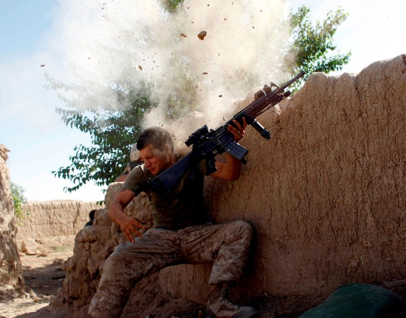 FILE PHOTO: Sgt. William Olas Bee, a U.S. Marine coming