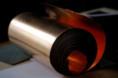 FILE PHOTO: A copper roll that will be used for