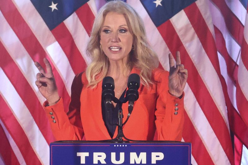 FILE PHOTO: Former White House counselor Kellyanne Conway waves during