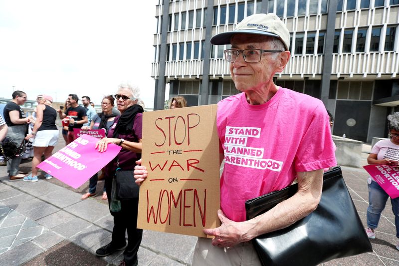FILE PHOTO: A pro-choice activist Dan Case, protests in downtown