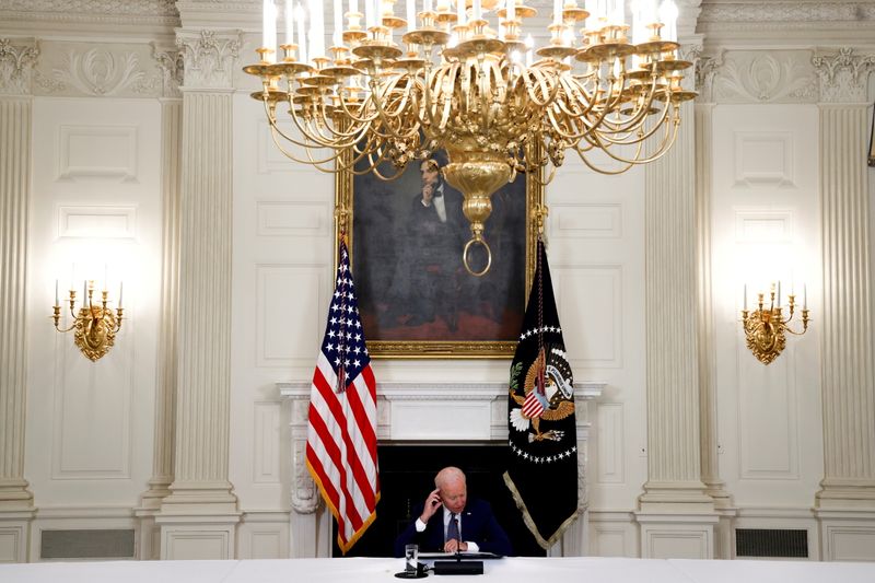 FILE PHOTO: U.S. President Biden speaks about the death of