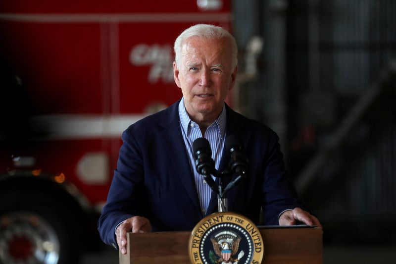 FILE PHOTO: U.S. President Joe Biden gives remarks at Mather