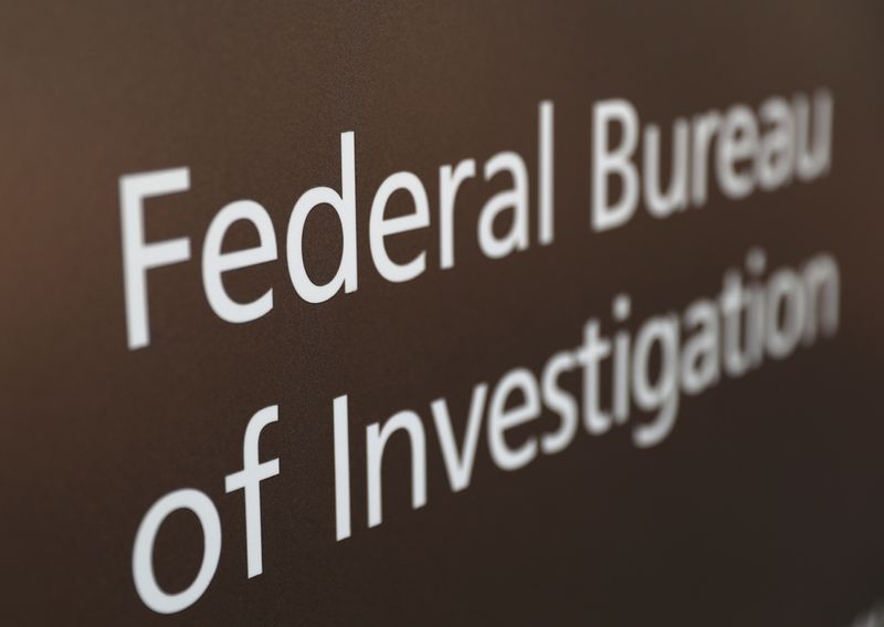 FILE PHOTO: A sign of the FBI is seen outside