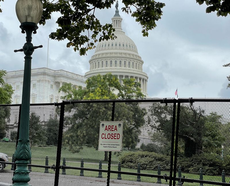 Security fencing is seen near the U.S. Capitol ahead of