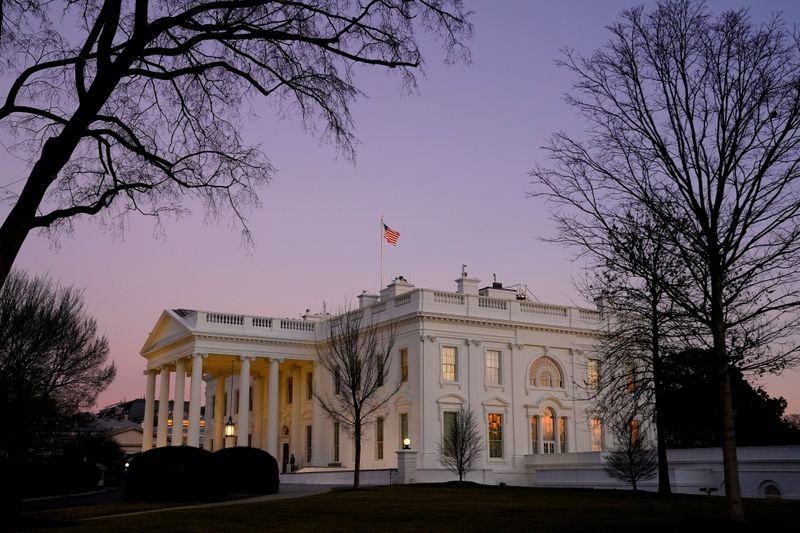 FILE PHOTO: The White House is seen at sunset on