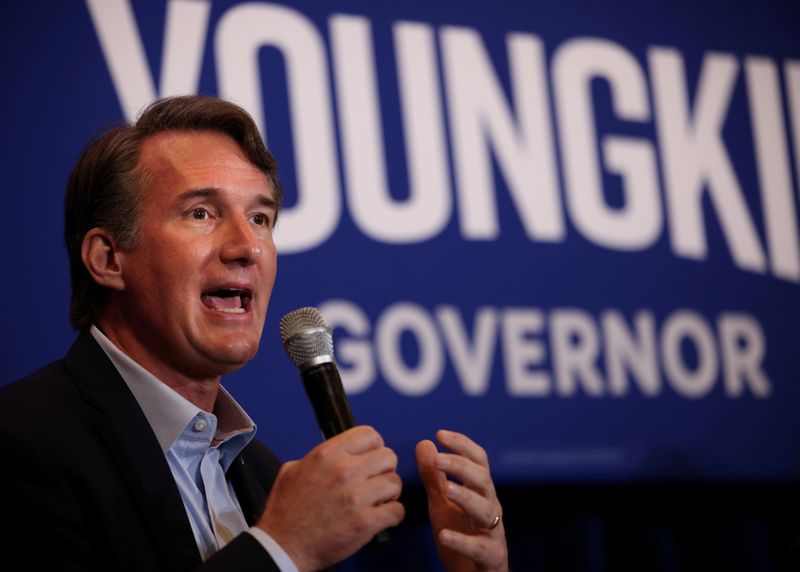 FILE PHOTO: Virginia gubernatorial candidate Glenn Youngkin (R-VA) campaigns with