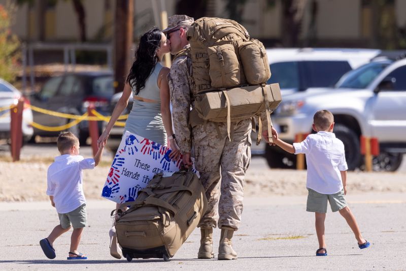 U.S. Marines who had been deployed to Afghanistan reached their