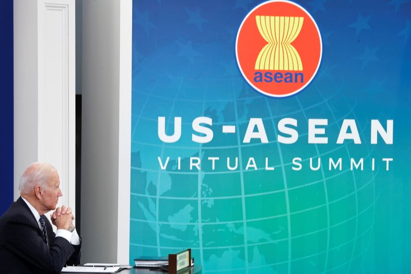 U.S. President Biden participates virtually with the ASEAN summit from