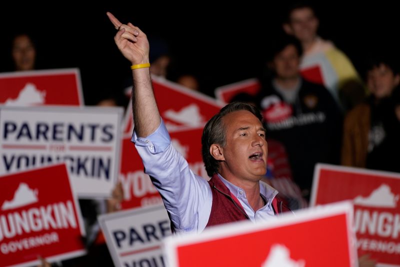 Virginia Republican gubernatorial nominee Glenn Youngkin holds a (Loudoun Parents