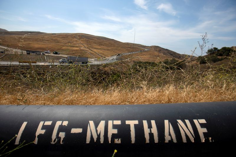 FILE PHOTO: A pipeline that moves methane gas from the