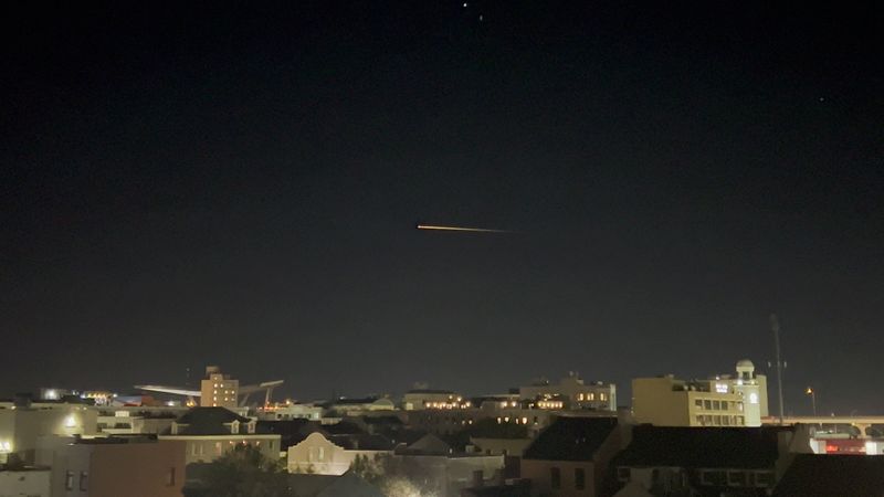 SpaceX Crew-2 streaks across the sky as it makes its