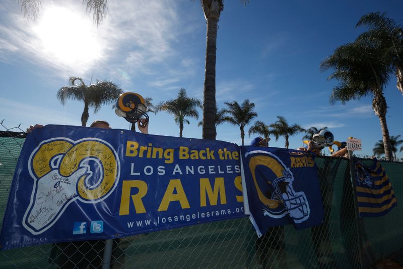 NFL fans show their support for the St. Louis Rams