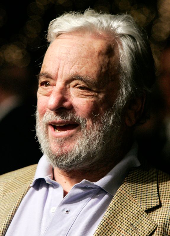 Stephen Sondheim poses as he arrives at a special screening