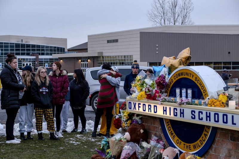 Aftermath of shooting at Oxford High School in Michigan