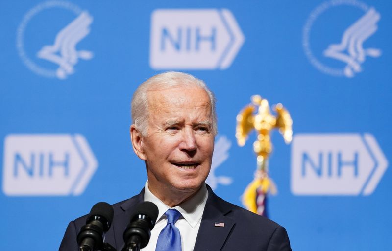 U.S. President Biden visits the National Institutes of Health, in