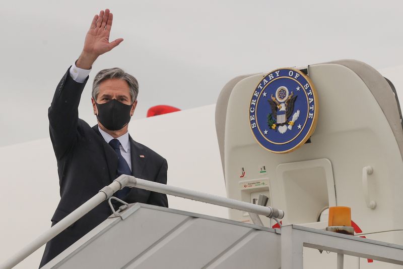 FILE PHOTO: U.S. Secretary of State Antony Blinken departs for