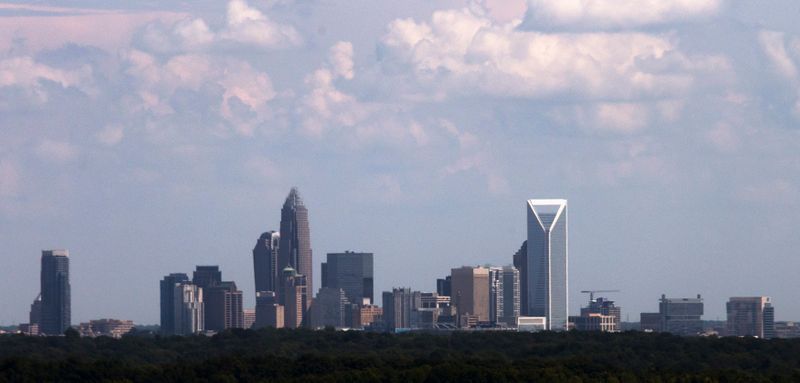 FILE PHOTO: The Charlotte, North Carolina skyline is seen through