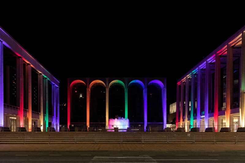 FILE PHOTO: The Metropolitan Opera House is illuminated with a
