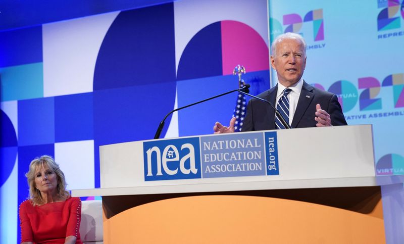 President Biden attends the National Education Association’s Annual Meeting and
