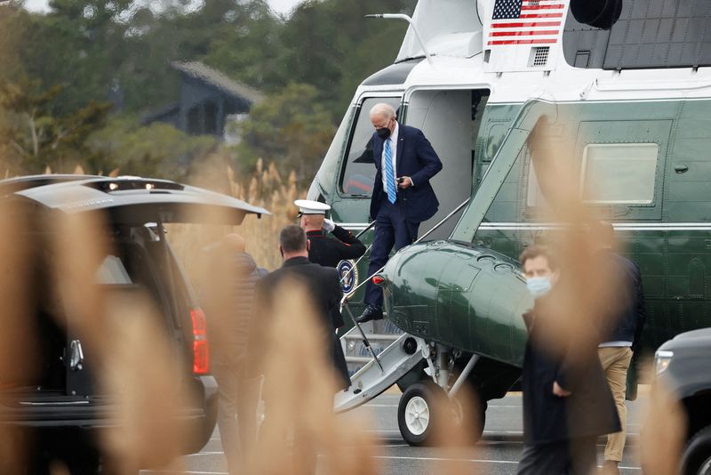 U.S. President Biden and the first lady arrive for vacation