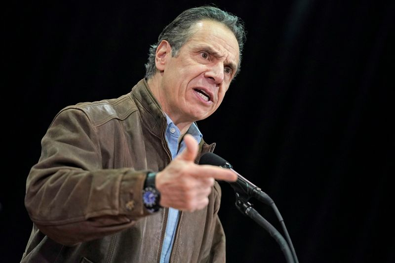 FILE PHOTO: New York Governor Andrew Cuomo visits mass vaccination