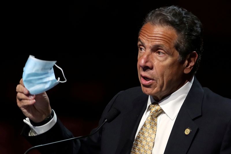 FILE PHOTO: New York Governor Andrew Cuomo speaks at news