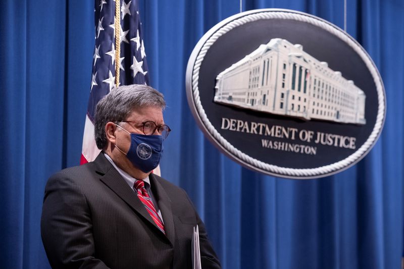 US Department of Justice news conference on 32nd anniversary of