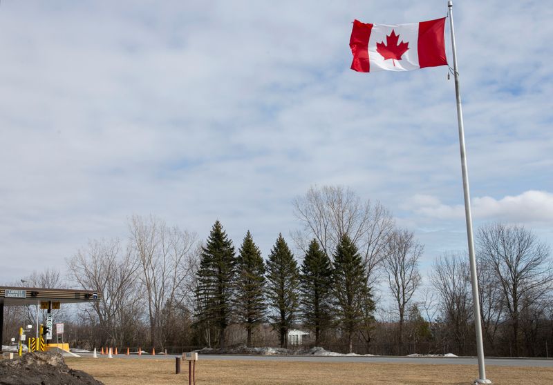 FILE PHOTO: An empty U.S.-Canada border crossing is seen in
